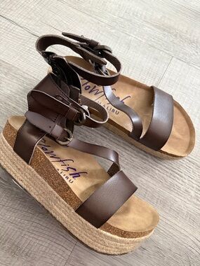 Blowfish Brown Espadrille Platform Sandals